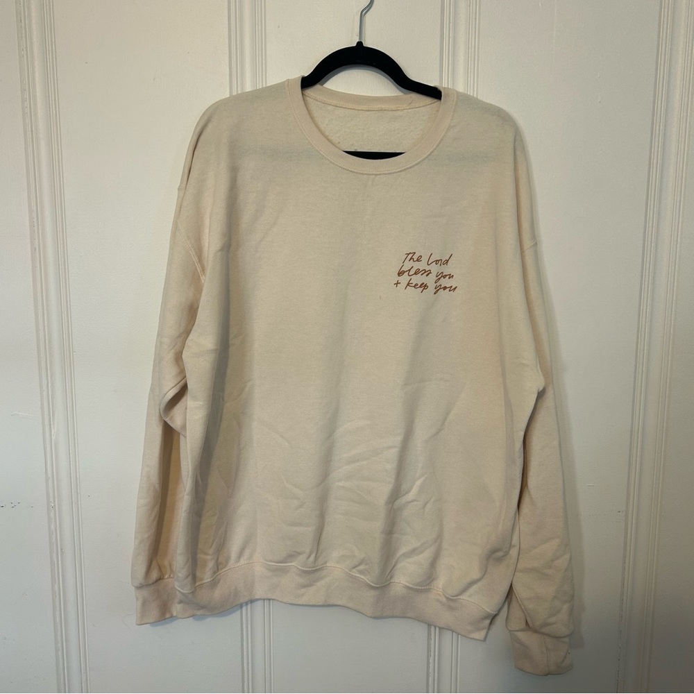 Woman’s Dear Heart Co. The Lord bless you and keep you Cream Sweatshirt